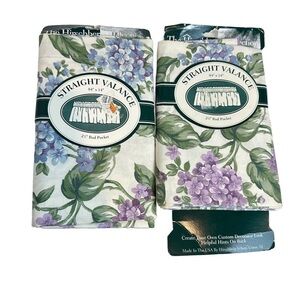 NWT‎ Hirschberg Shutz Set Vintage Floral Valences 84” x 14”